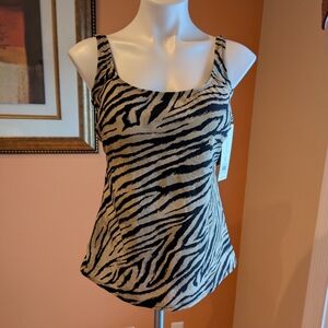 NEW gottex Zebra Print Women's Top Size 16